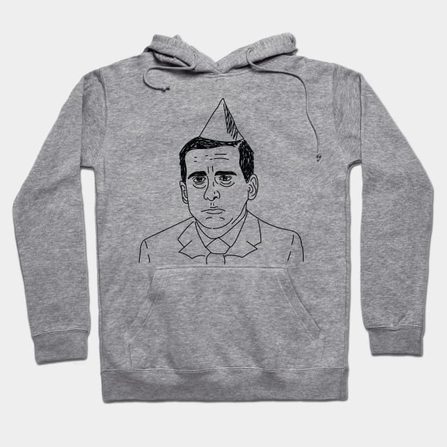 Michael Scott with Party Hat Hoodie by FalconArt